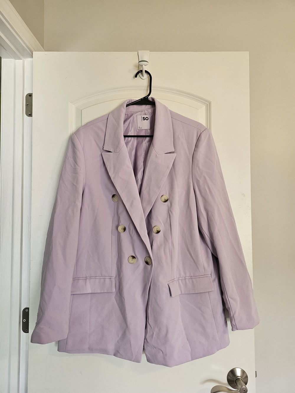SO Pastel Lavender Double-Breasted Blazer